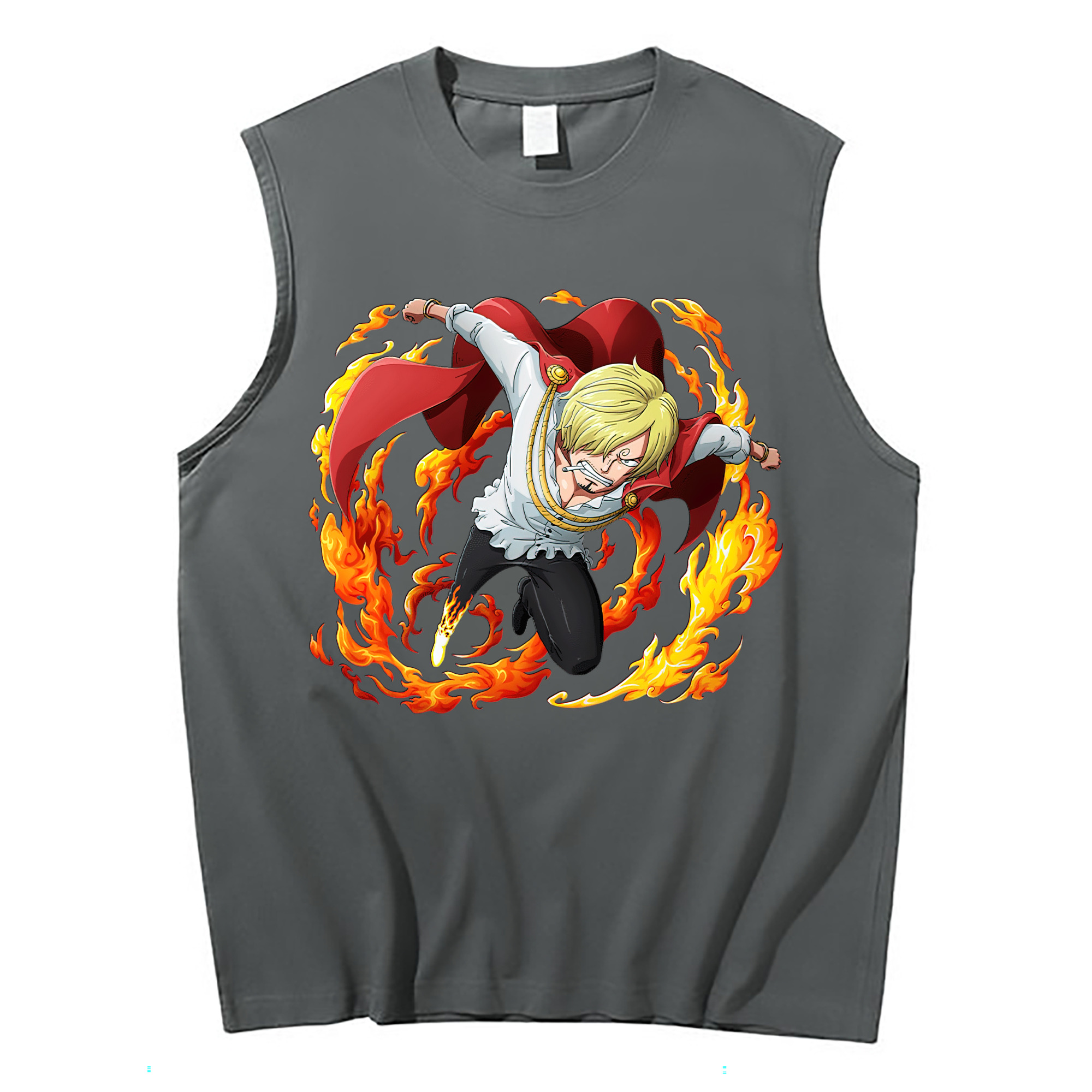 （画像用） ワンピース サンジ ONE PIECE Sanji コットン100％タンクトップ（フロントプリント）